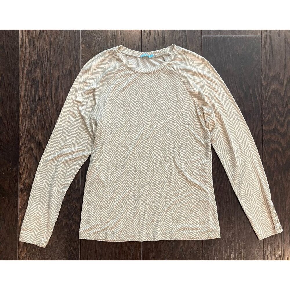 J. McLaughlin Pullover Long Sleeve Top XS Tan Stretch Casual Coastal